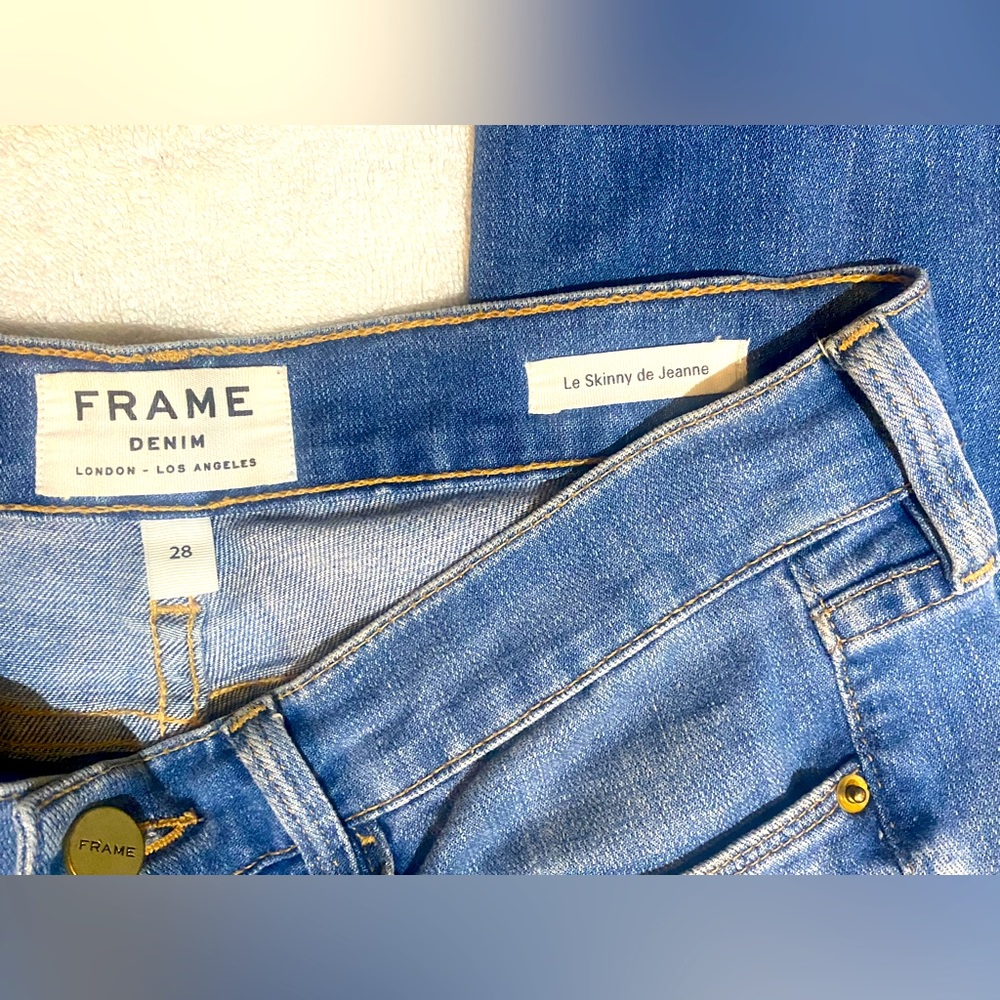 Frame stretch denim ripped 'Le Skinny' blue jean - Picture 4 of 5